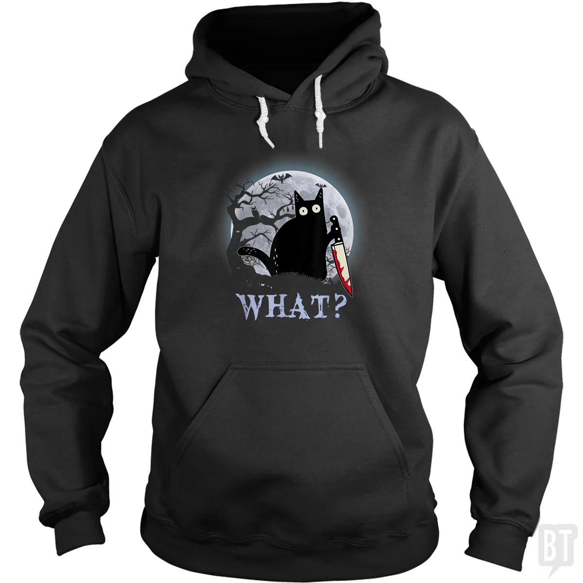 Halloween Murder Cat - Adult & Kids T-Shirts, Sweatshirts & Hoodies apparel design preview 1