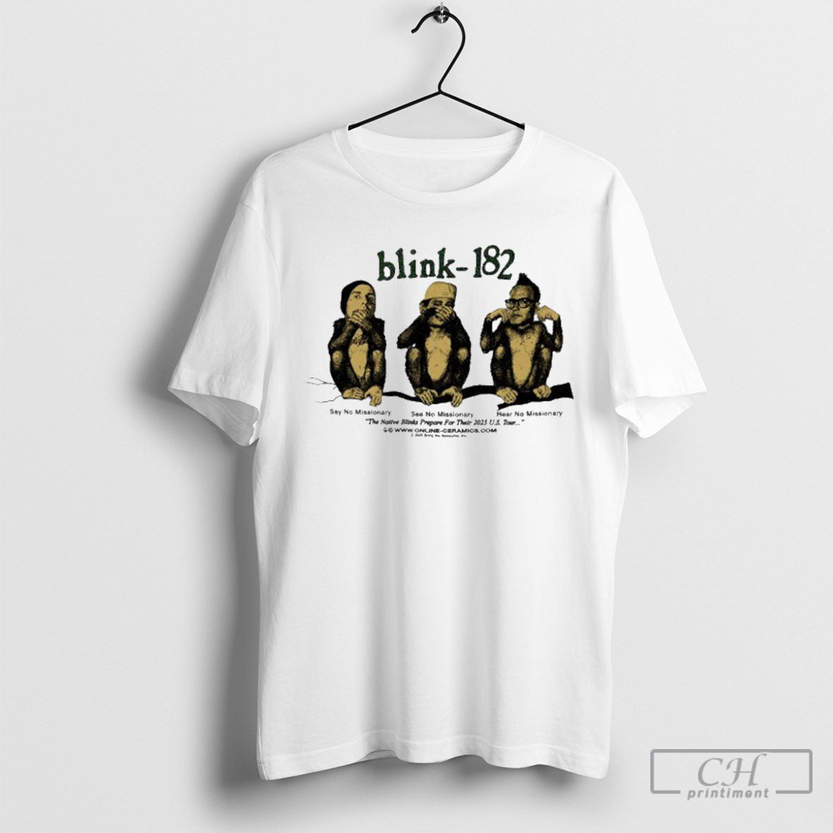 Blink 182 Say No Missionary See Hear The Native - Adult & Kids T-Shirts, Sweatshirts & Hoodies apparel design preview 1