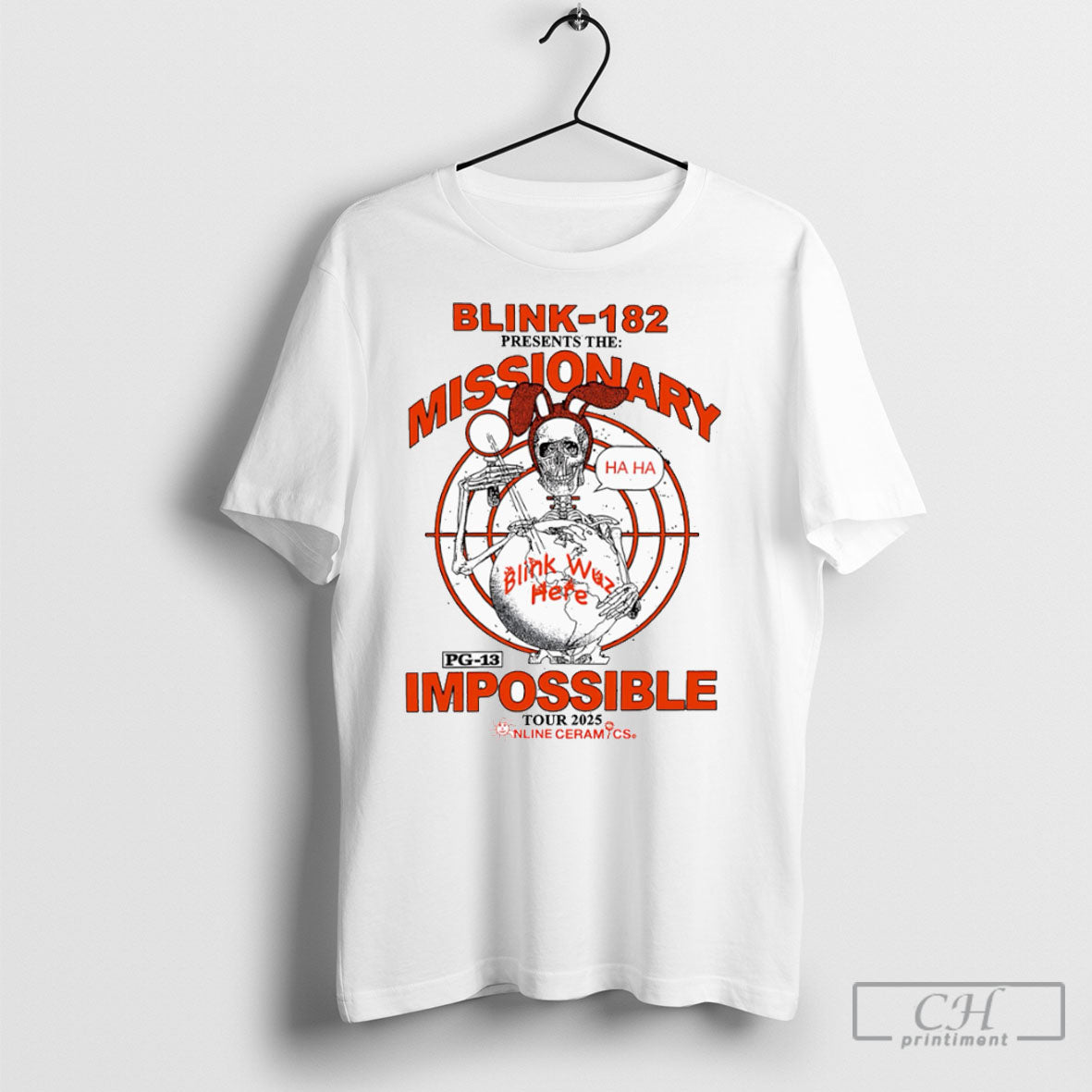 Blink 182 Missionary Impossible Tour 2025 - Adult & Kids T-Shirts, Sweatshirts & Hoodies apparel design preview 1