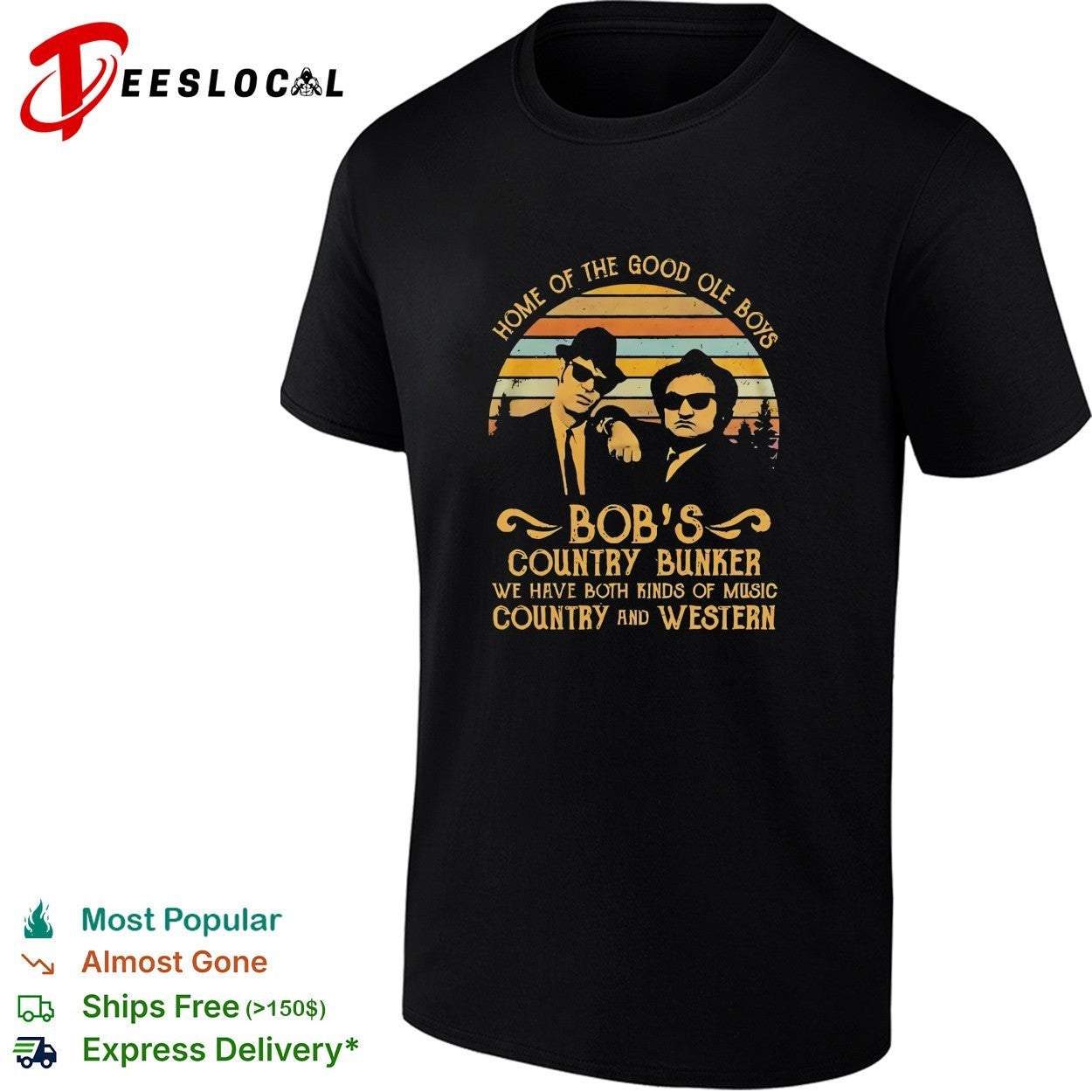 Blues Brothers Bob's Country Bunker both kinds of - Adult & Kids T-Shirts, Sweatshirts & Hoodies apparel design preview 1