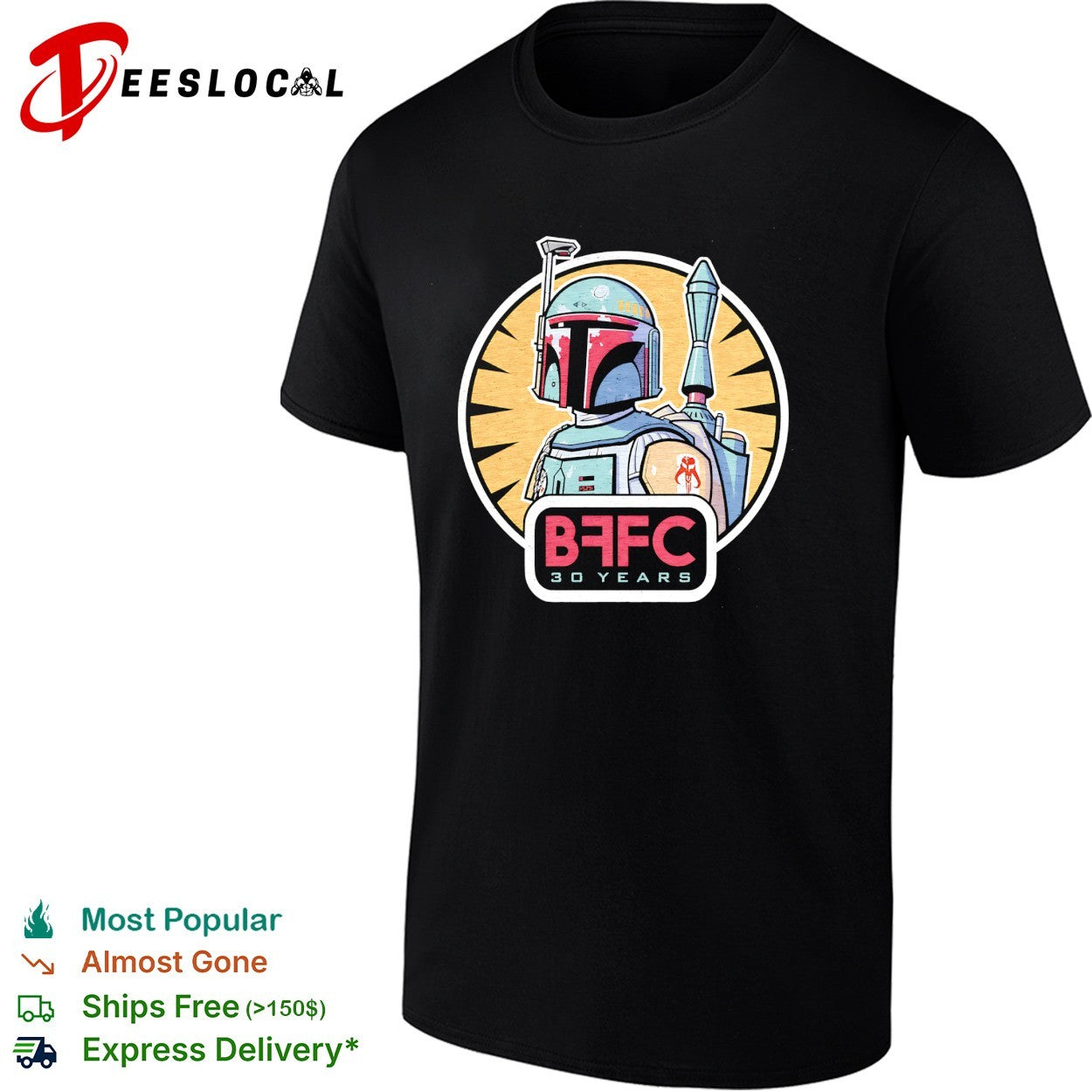 Boba Fett Mandalorian armor BFFC 30 years anniversary - Adult & Kids T-Shirts, Sweatshirts & Hoodies apparel design preview 1