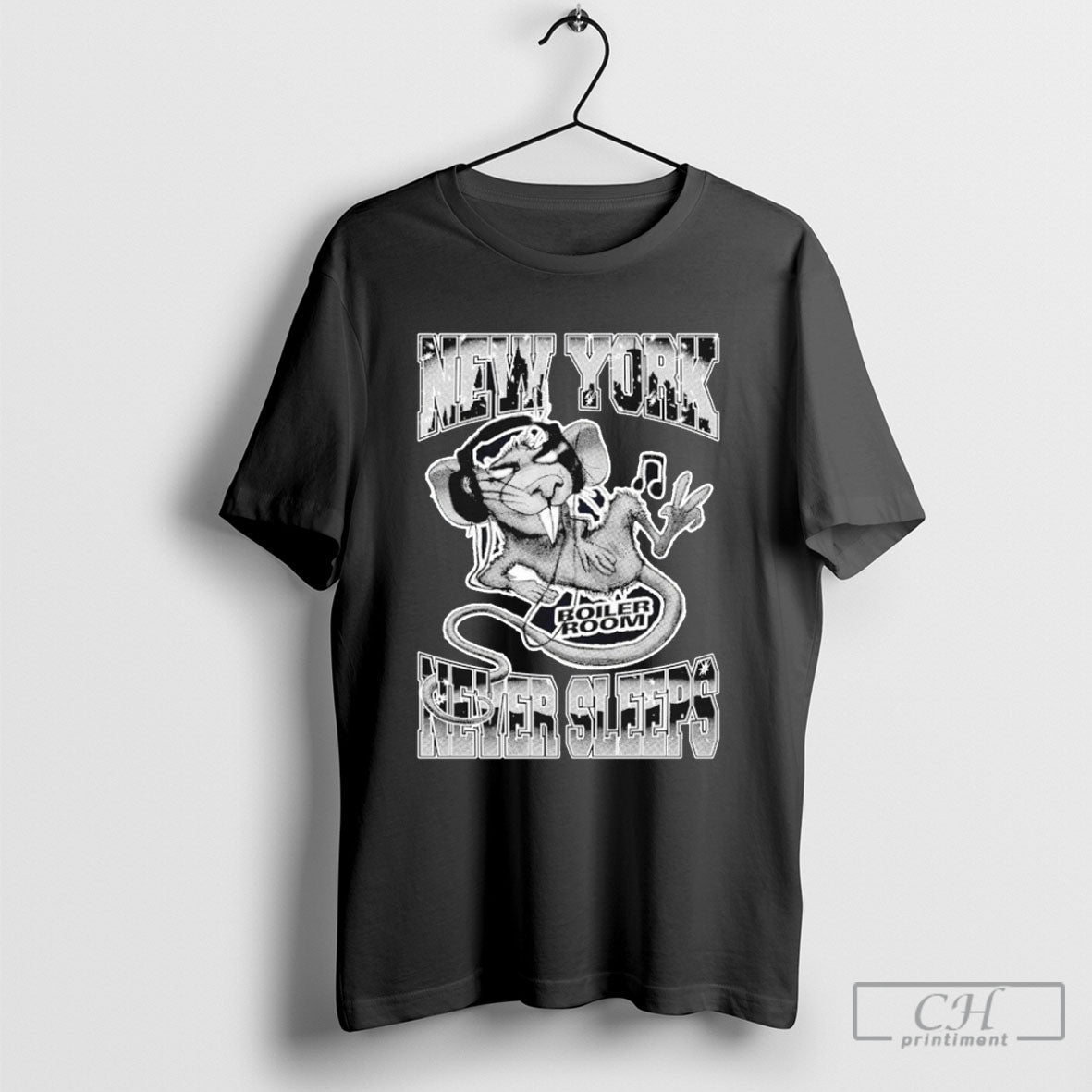 Boiler Room New York Never Sleeps Rat - Adult & Kids T-Shirts, Sweatshirts & Hoodies apparel design preview 1