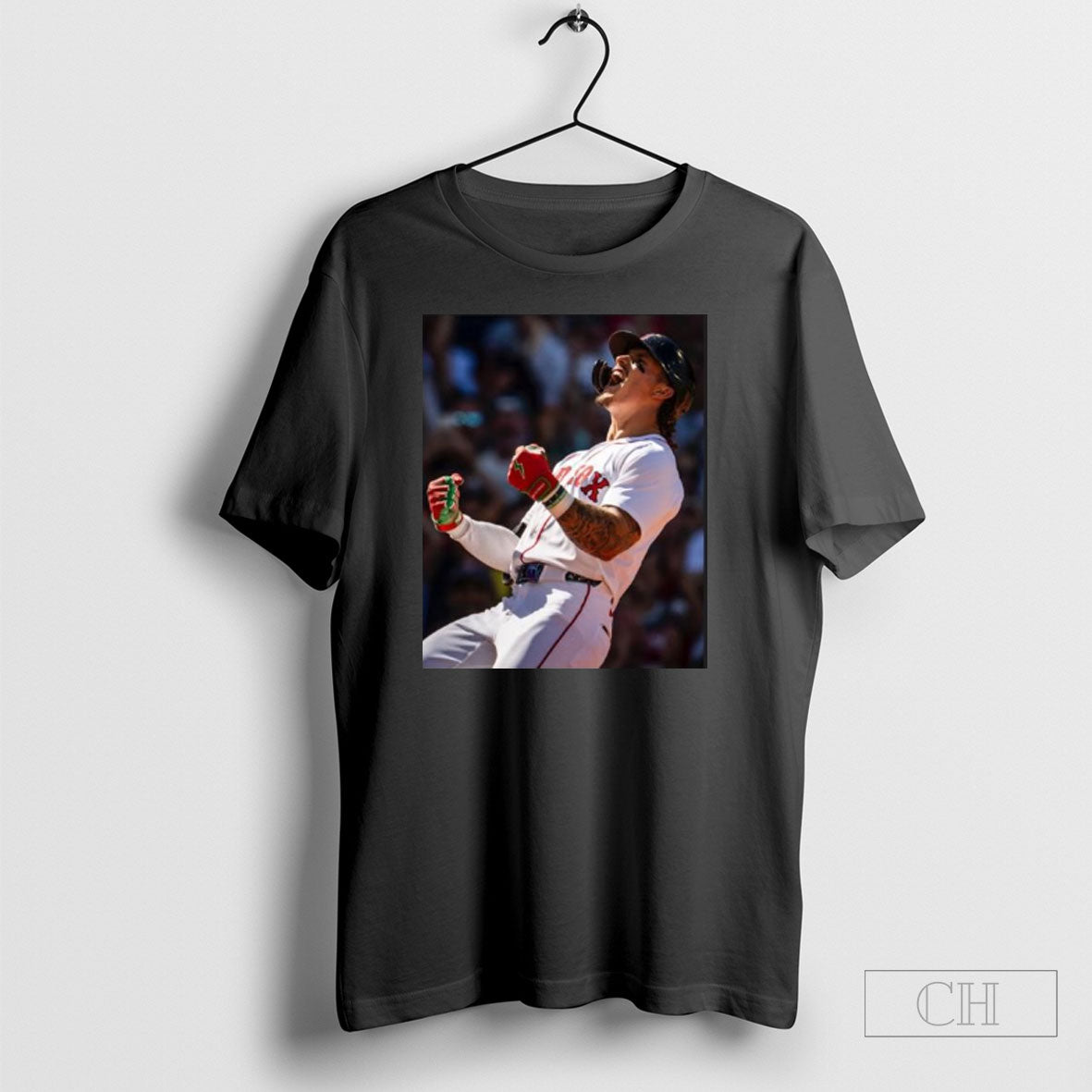 Boston Red Sox Jarren Duran Celebration Pose Photo - Adult & Kids T-Shirts, Sweatshirts & Hoodies apparel design preview 1
