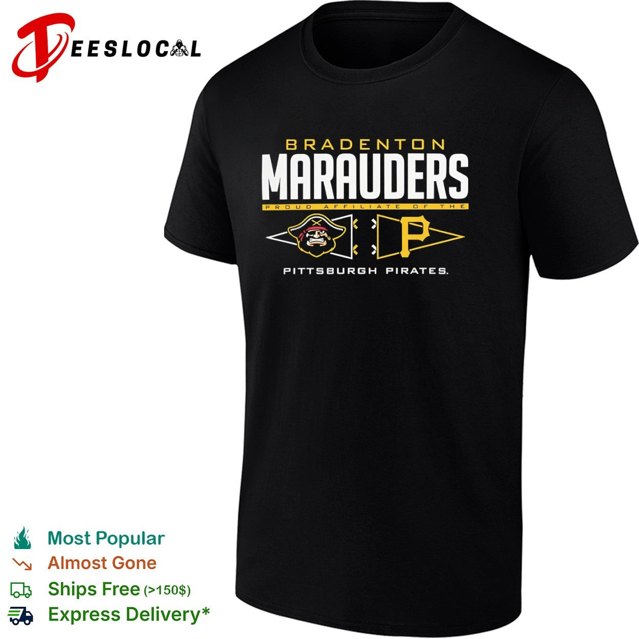 Bradenton Marauders Proud Affiliate of the Pittsburgh - Adult & Kids T-Shirts, Sweatshirts & Hoodies apparel design preview 1