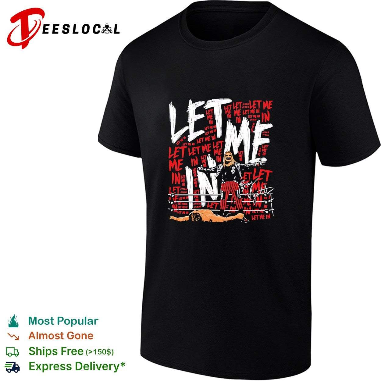 Bray Wyatt The Fiend let me in wrestling graffiti - Adult & Kids T-Shirts, Sweatshirts & Hoodies apparel design preview 1
