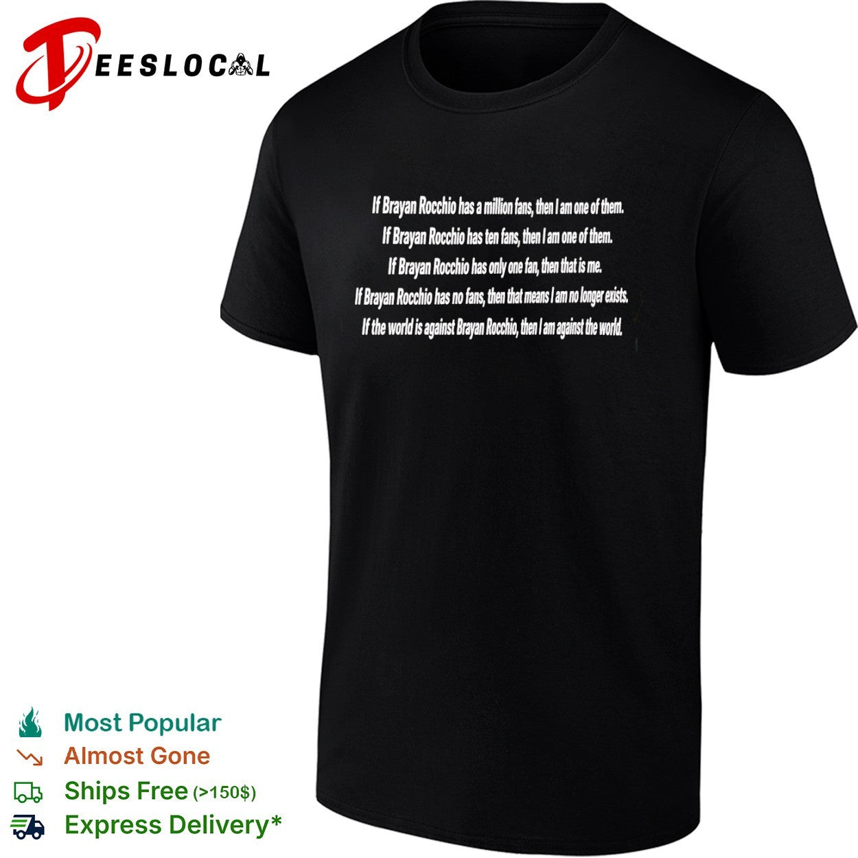 Brayan Rocchio If he has a million fans then I am one - Adult & Kids T-Shirts, Sweatshirts & Hoodies apparel design preview 1