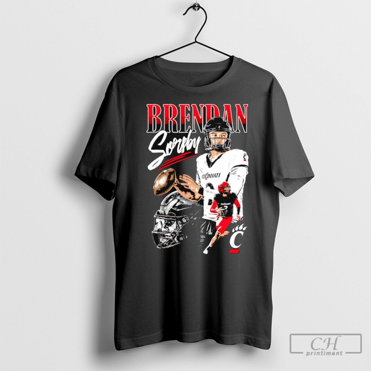 Brendan Sorsby Cincinnati Bearcats Football Graphic - Adult & Kids T-Shirts, Sweatshirts & Hoodies apparel design preview 1