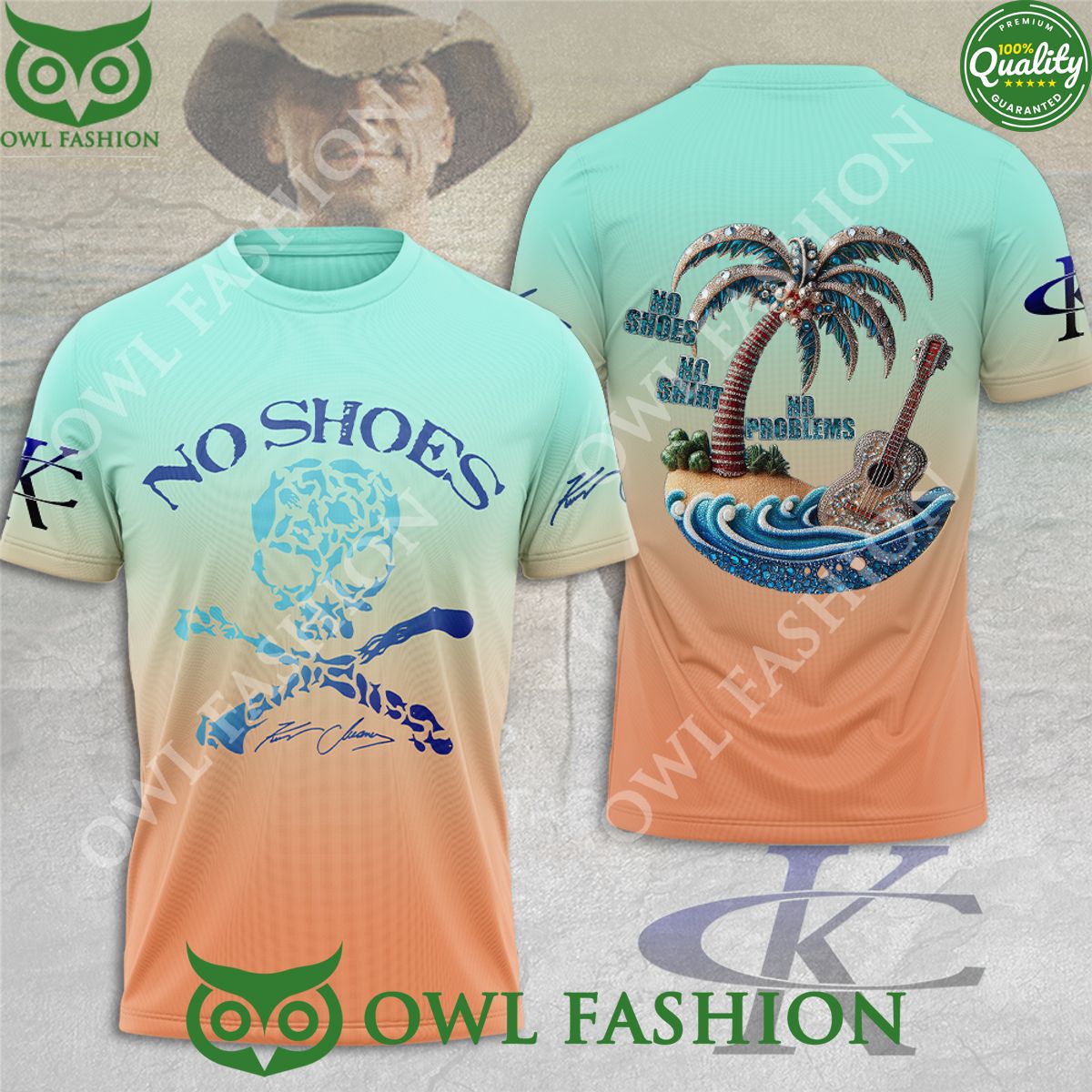 Kenny Chesney No Shoes Problems Album 3D - Adult & Kids T-Shirts, Sweatshirts & Hoodies apparel design preview 1
