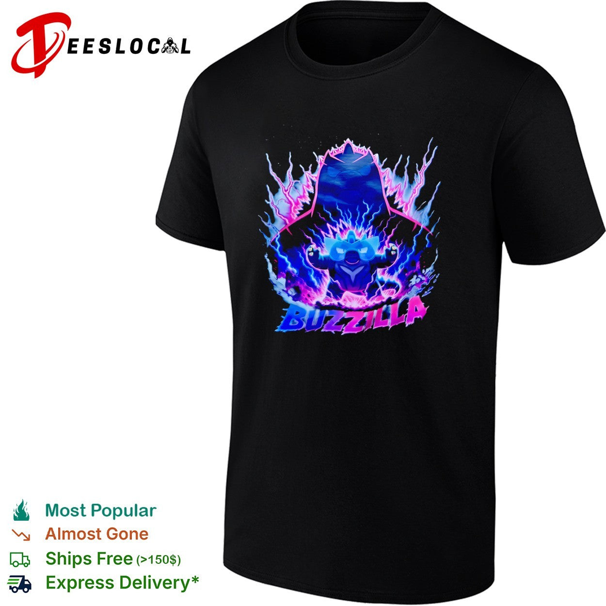 Buzzilla Monster Mashup Kaiju - Adult & Kids T-Shirts, Sweatshirts & Hoodies apparel design preview 1