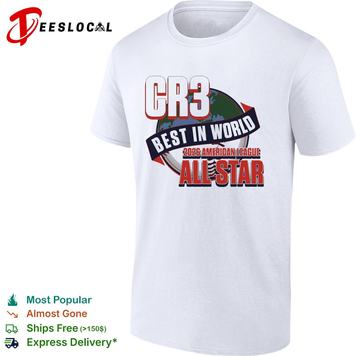 CR3 Best in World 2026 American League All Star - Adult & Kids T-Shirts, Sweatshirts & Hoodies apparel design preview 1