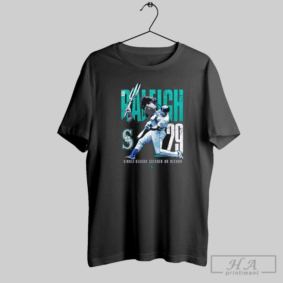 Cal Raleigh Seattle Mariners Single Season Catcher - Adult & Kids T-Shirts, Sweatshirts & Hoodies apparel design preview 1