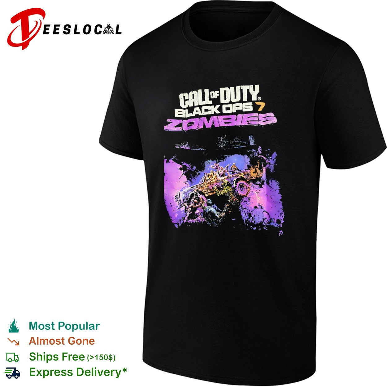 Call of Duty Black Ops 7 Zombies Gaming - Adult & Kids T-Shirts, Sweatshirts & Hoodies apparel design preview 1