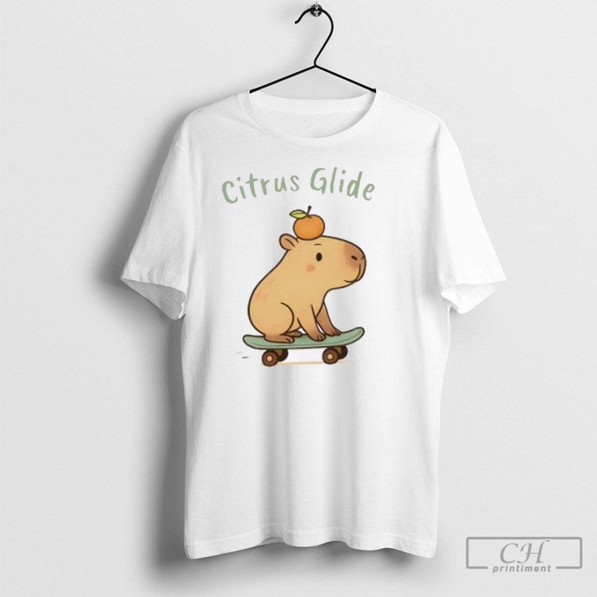 Capybara Citrus Glide - Adult & Kids T-Shirts, Sweatshirts & Hoodies apparel design preview 1