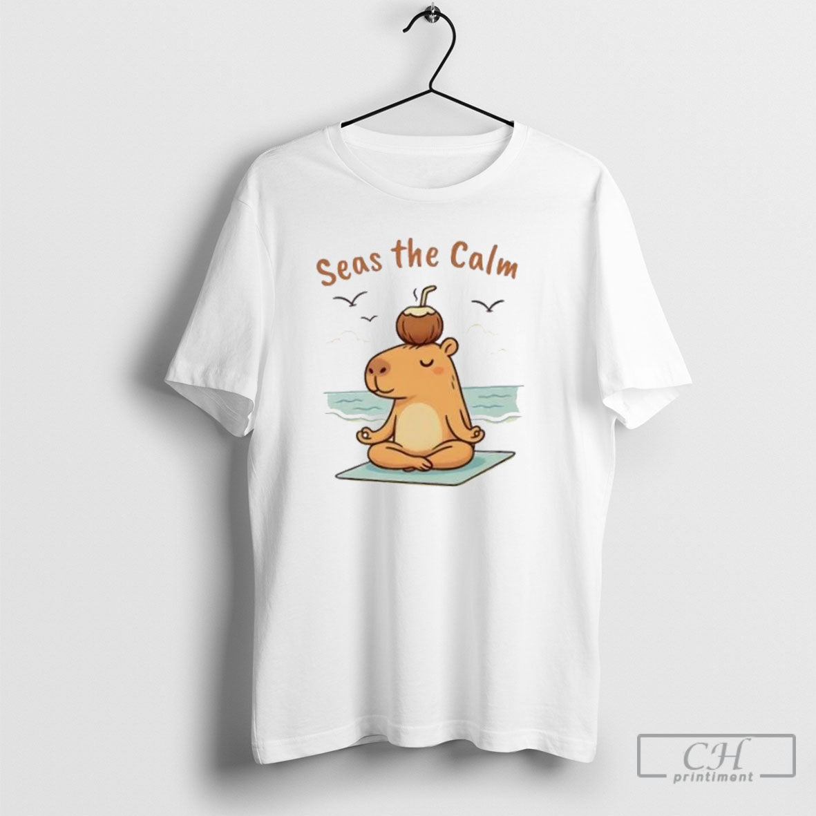 Capybara Seas The Calm - Adult & Kids T-Shirts, Sweatshirts & Hoodies apparel design preview 1