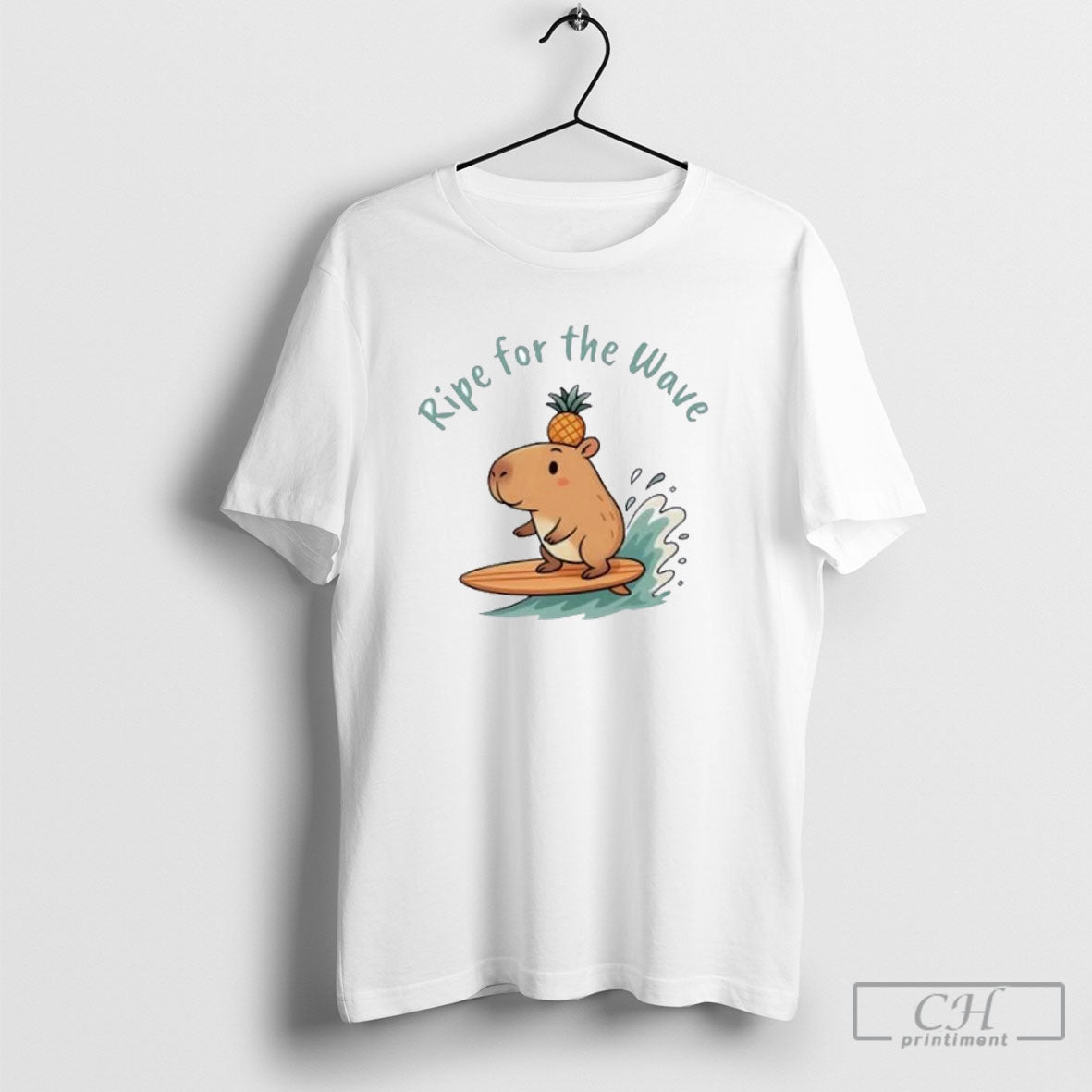 Capybara Ripe For The Wave - Adult & Kids T-Shirts, Sweatshirts & Hoodies apparel design preview 1