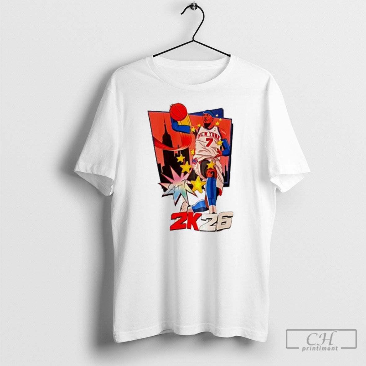 Carmelo Anthony York Knicks Nba 2k26 - Adult & Kids T-Shirts, Sweatshirts & Hoodies apparel design preview 1
