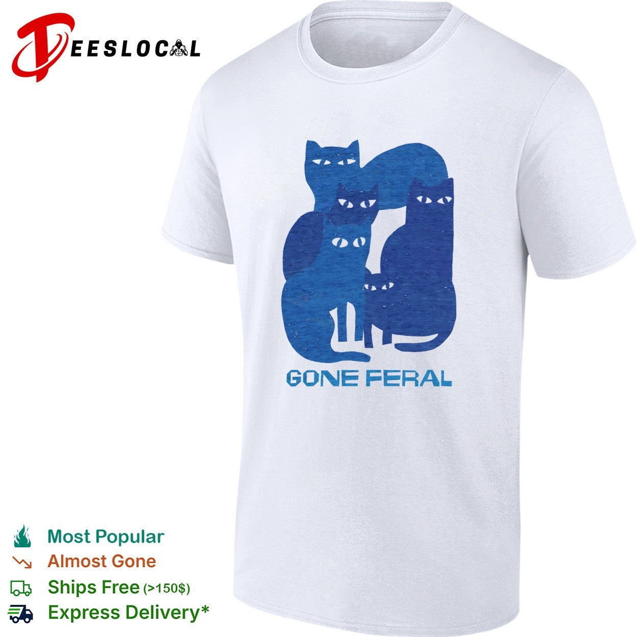 Cats gone feral silhouette group - Adult & Kids T-Shirts, Sweatshirts & Hoodies apparel design preview 1