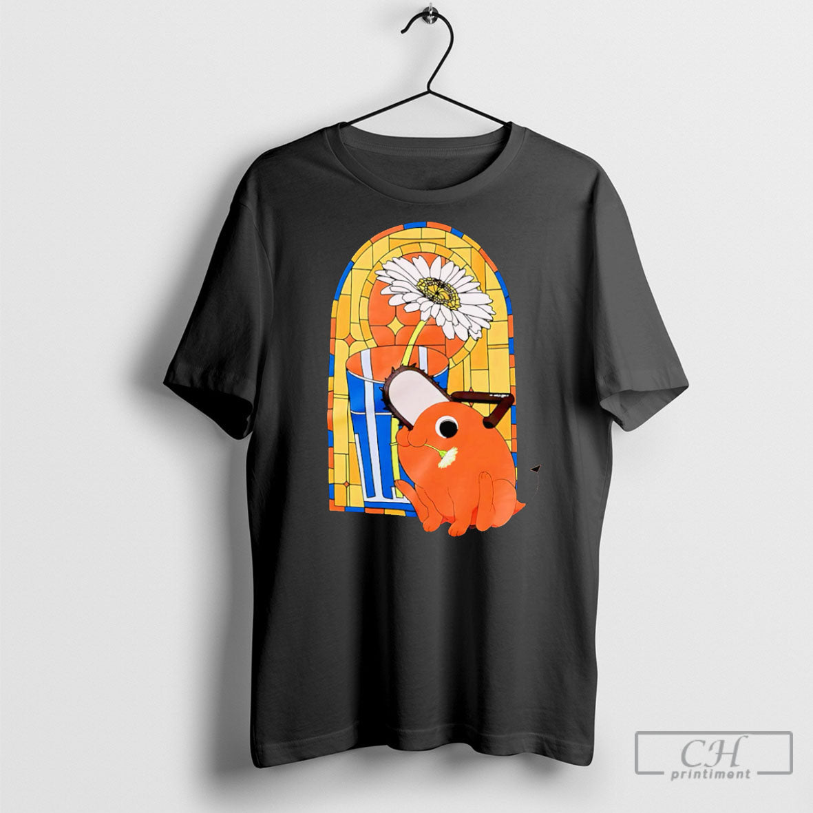 Chainsaw Man Pochita Stained Glass - Adult & Kids T-Shirts, Sweatshirts & Hoodies apparel design preview 1