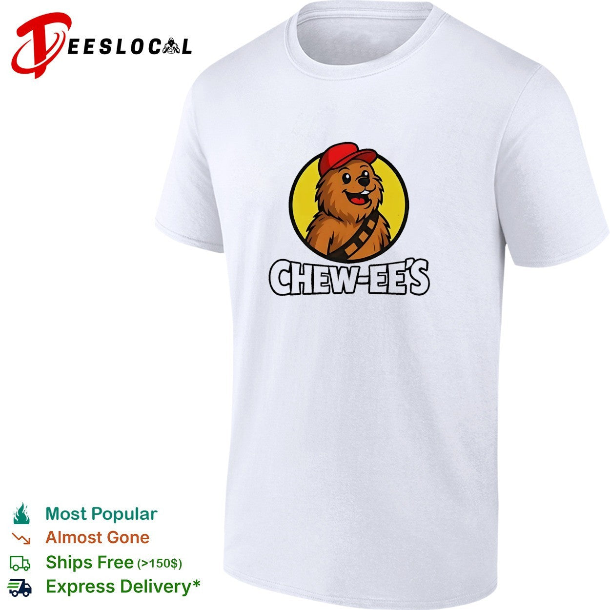 Chew ee's Chewbacca fast food parody logo - Adult & Kids T-Shirts, Sweatshirts & Hoodies apparel design preview 1