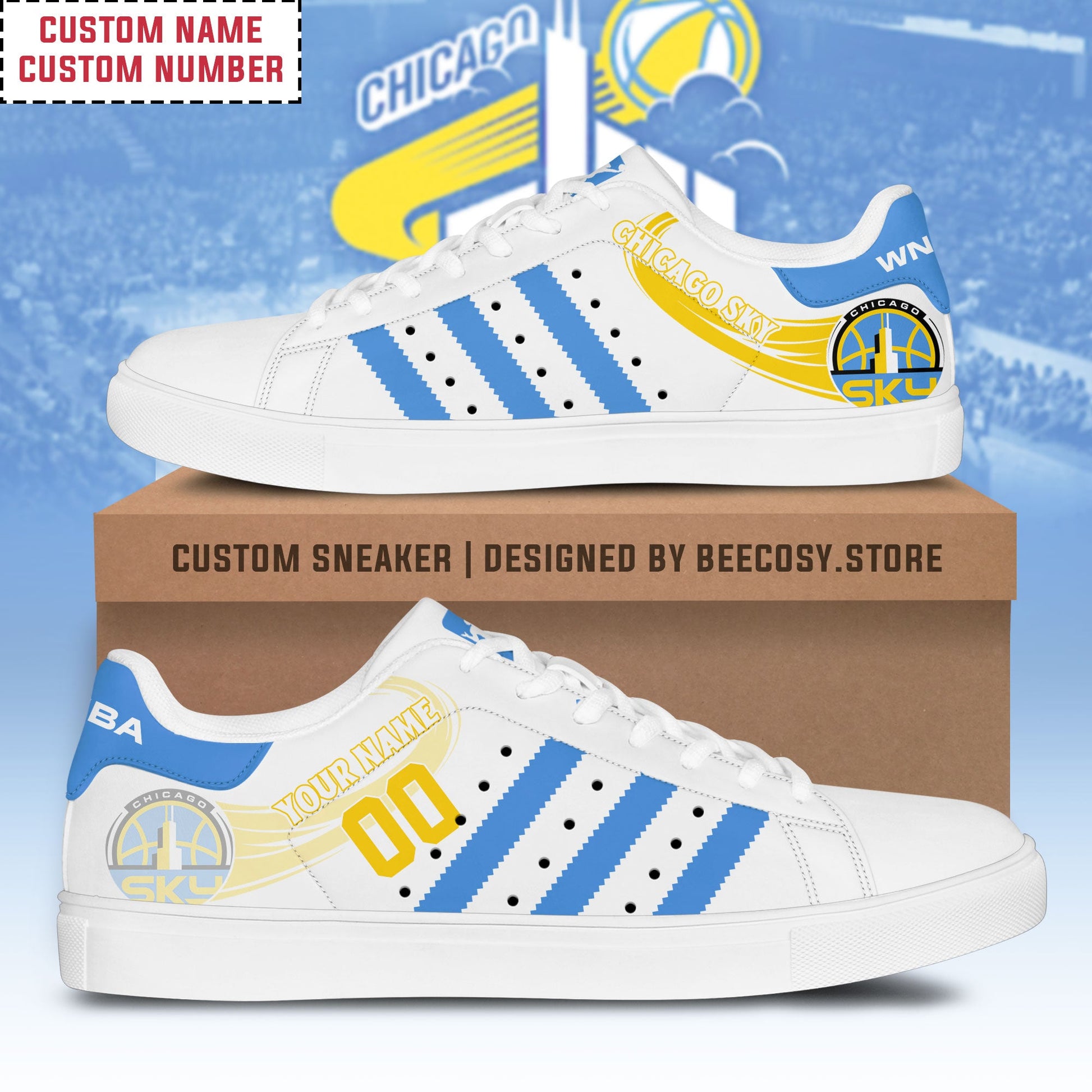 NBA Chicago Sky Personalized Stan Smith Low top shoes - Adult & Kids T-Shirts, Sweatshirts & Hoodies apparel design preview 1