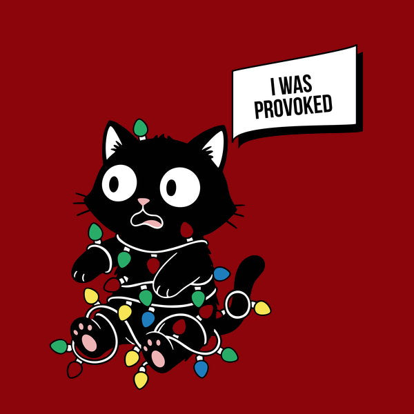 Christmas Cat I Was Provoked - Adult & Kids T-Shirts, Sweatshirts & Hoodies apparel design preview 1