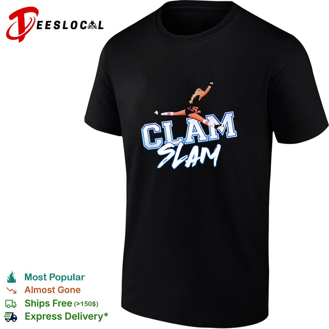 Clam slam cheerleader - Adult & Kids T-Shirts, Sweatshirts & Hoodies apparel design preview 1