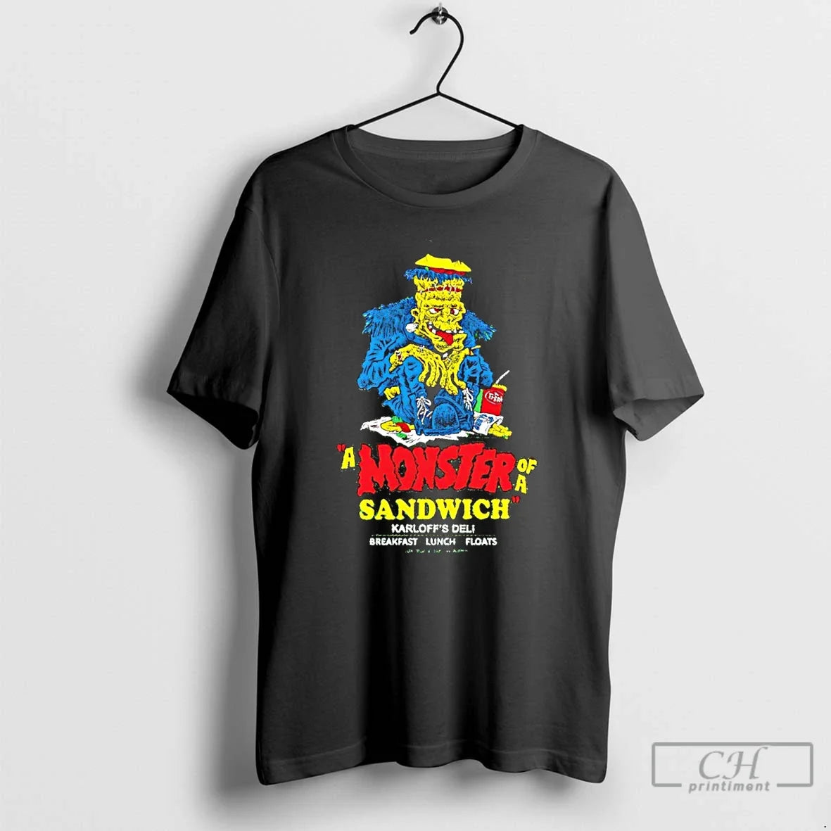 Classic A Monster Of Sandwich Karloffs Deli Breakfast - Adult & Kids T-Shirts, Sweatshirts & Hoodies apparel design preview 1