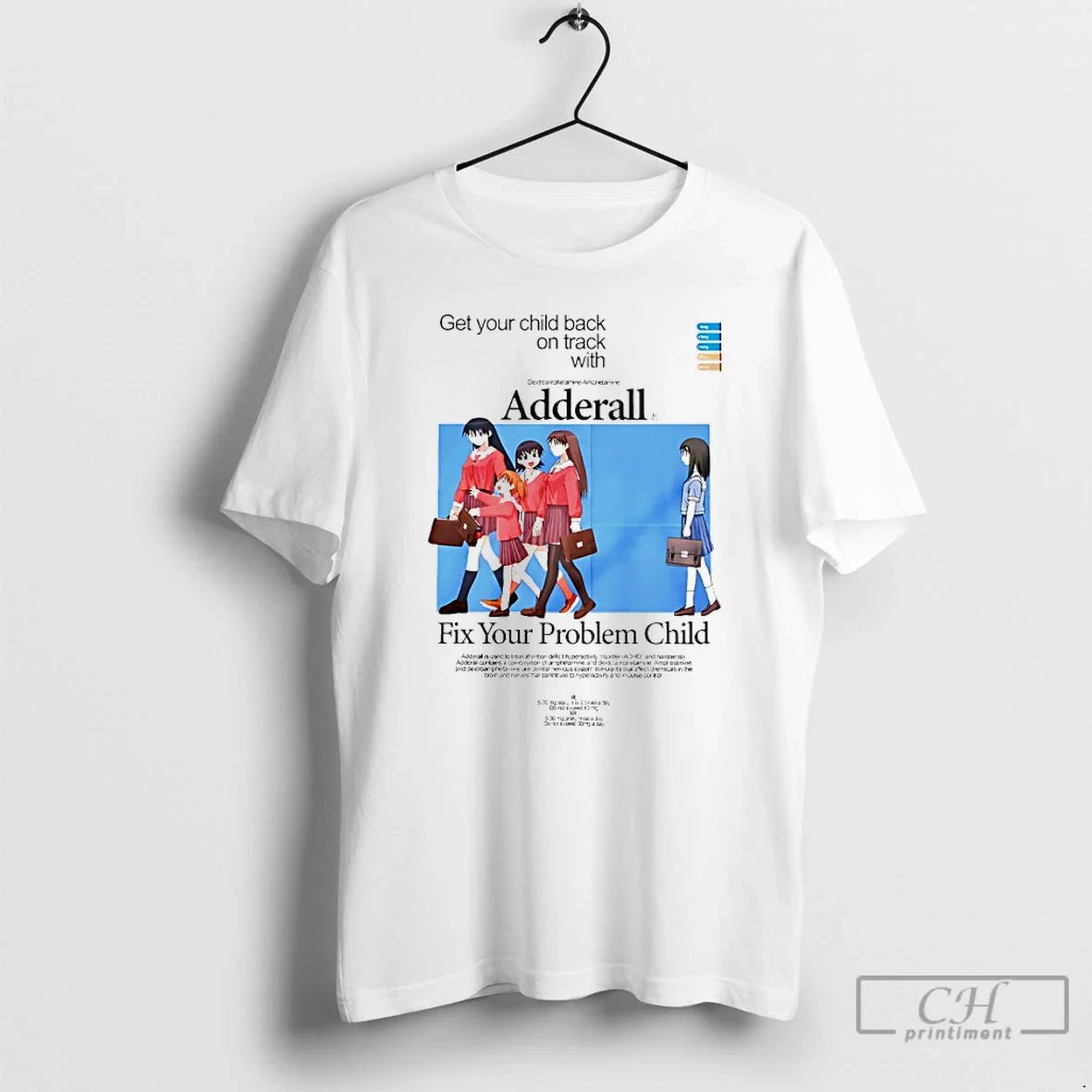 Classic Adderall Fix Your Problem Child Anime - Adult & Kids T-Shirts, Sweatshirts & Hoodies apparel design preview 1