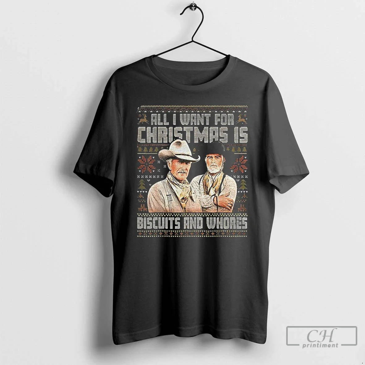Classic All I Want For Christmas Is Biscuits And - Adult & Kids T-Shirts, Sweatshirts & Hoodies apparel design preview 1