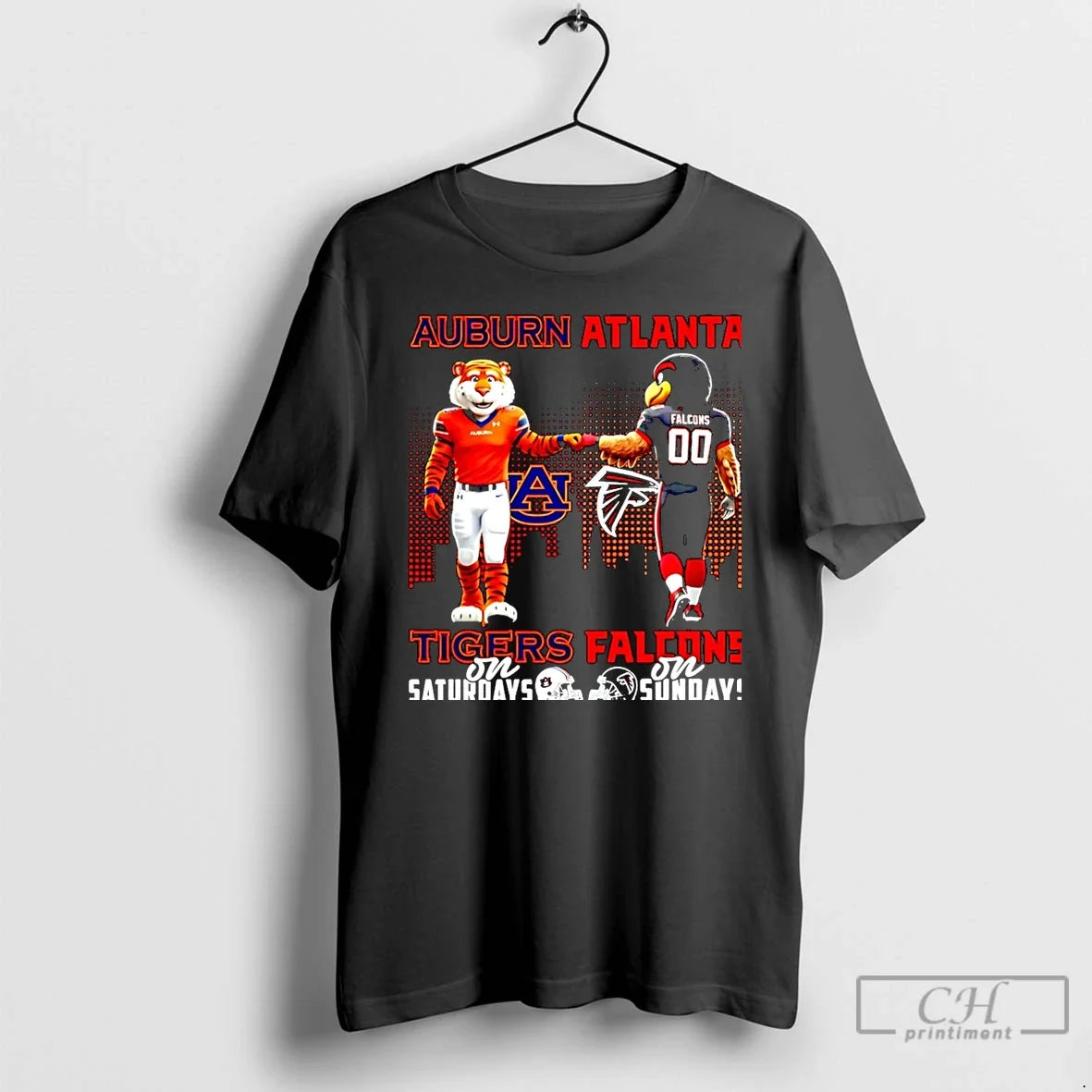 Classic Auburn Tigers On Saturdays Vs Atlanta Falcons - Adult & Kids T-Shirts, Sweatshirts & Hoodies apparel design preview 1