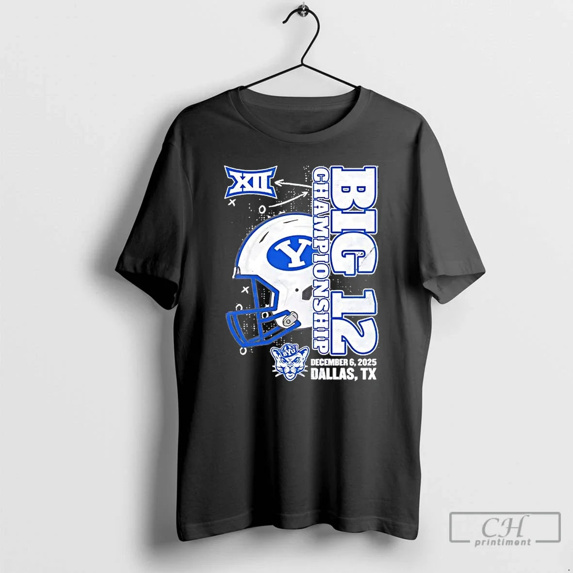 Classic Byu Cougars 2025 Big 12 Football Championship - Adult & Kids T-Shirts, Sweatshirts & Hoodies apparel design preview 1