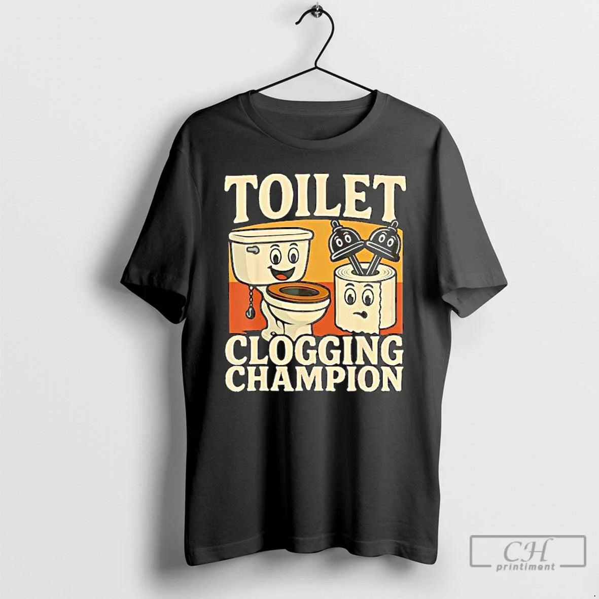 Classic Bathroom Toilet Clogging Champion Meme - Adult & Kids T-Shirts, Sweatshirts & Hoodies apparel design preview 1