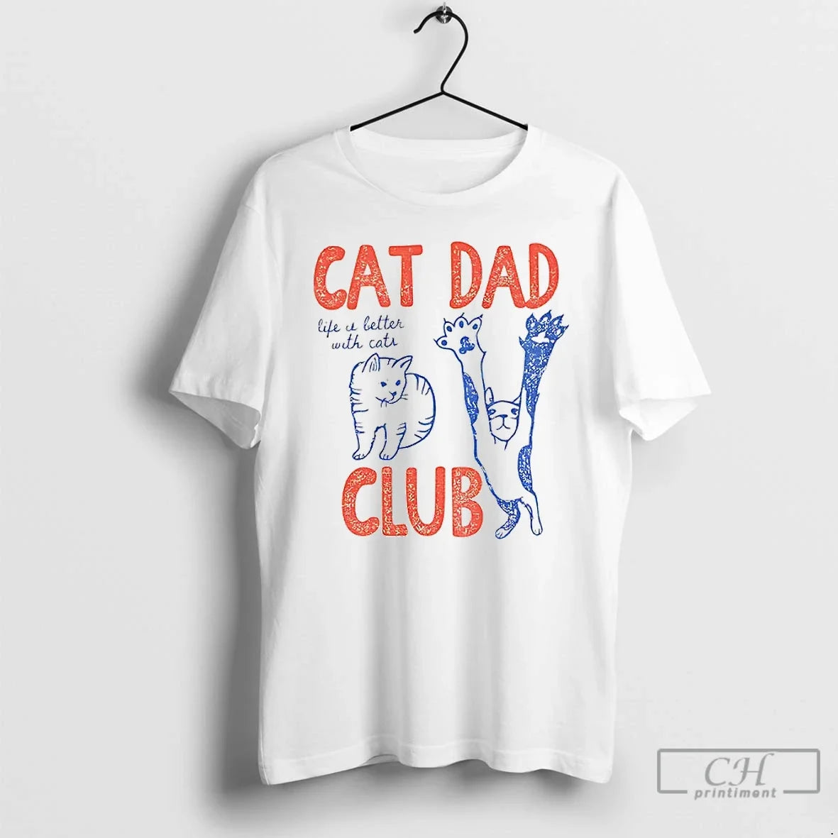 Classic Cat Dad Club Life It Letter With Cats - Adult & Kids T-Shirts, Sweatshirts & Hoodies apparel design preview 1