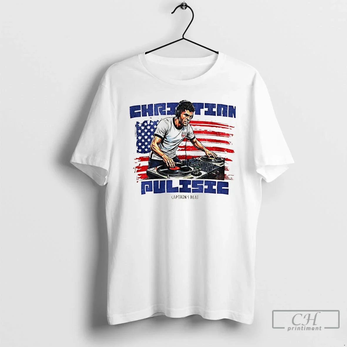 Classic Christian Pulisic Captains Beat Dj Christmas - Adult & Kids T-Shirts, Sweatshirts & Hoodies apparel design preview 1