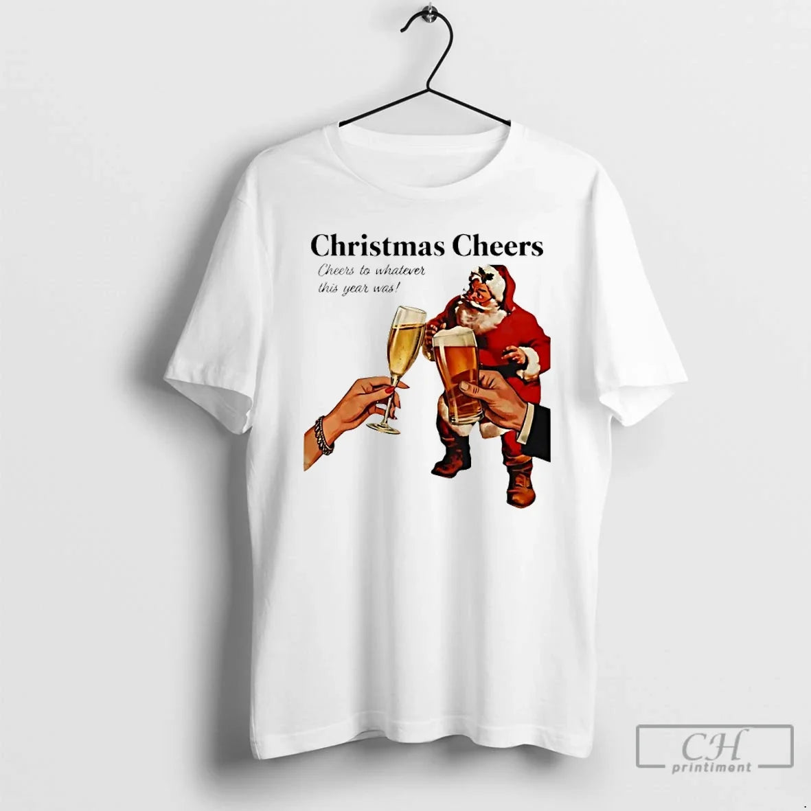 Classic Christmas Cheers To Whatever This Year Was - Adult & Kids T-Shirts, Sweatshirts & Hoodies apparel design preview 1