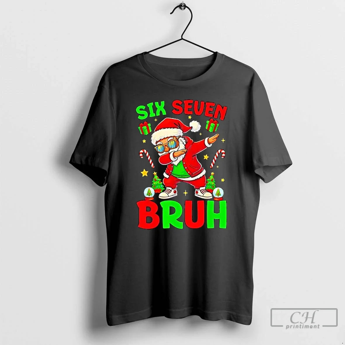 Classic Claus Posing Dab 67 Six Seven Bruh Christmas - Adult & Kids T-Shirts, Sweatshirts & Hoodies apparel design preview 1