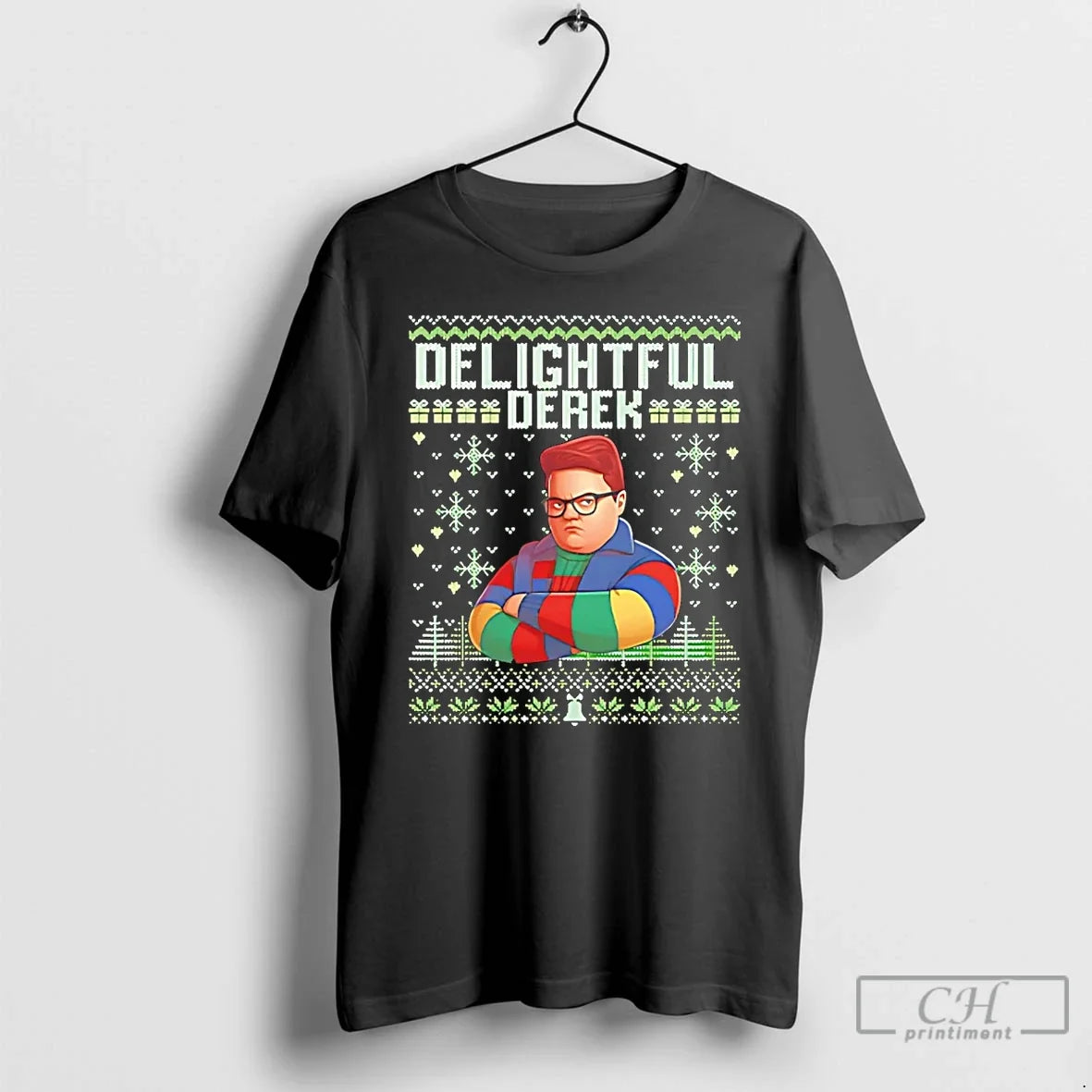 Classic Delightful Derek Christmas Ugly - Adult & Kids T-Shirts, Sweatshirts & Hoodies apparel design preview 1