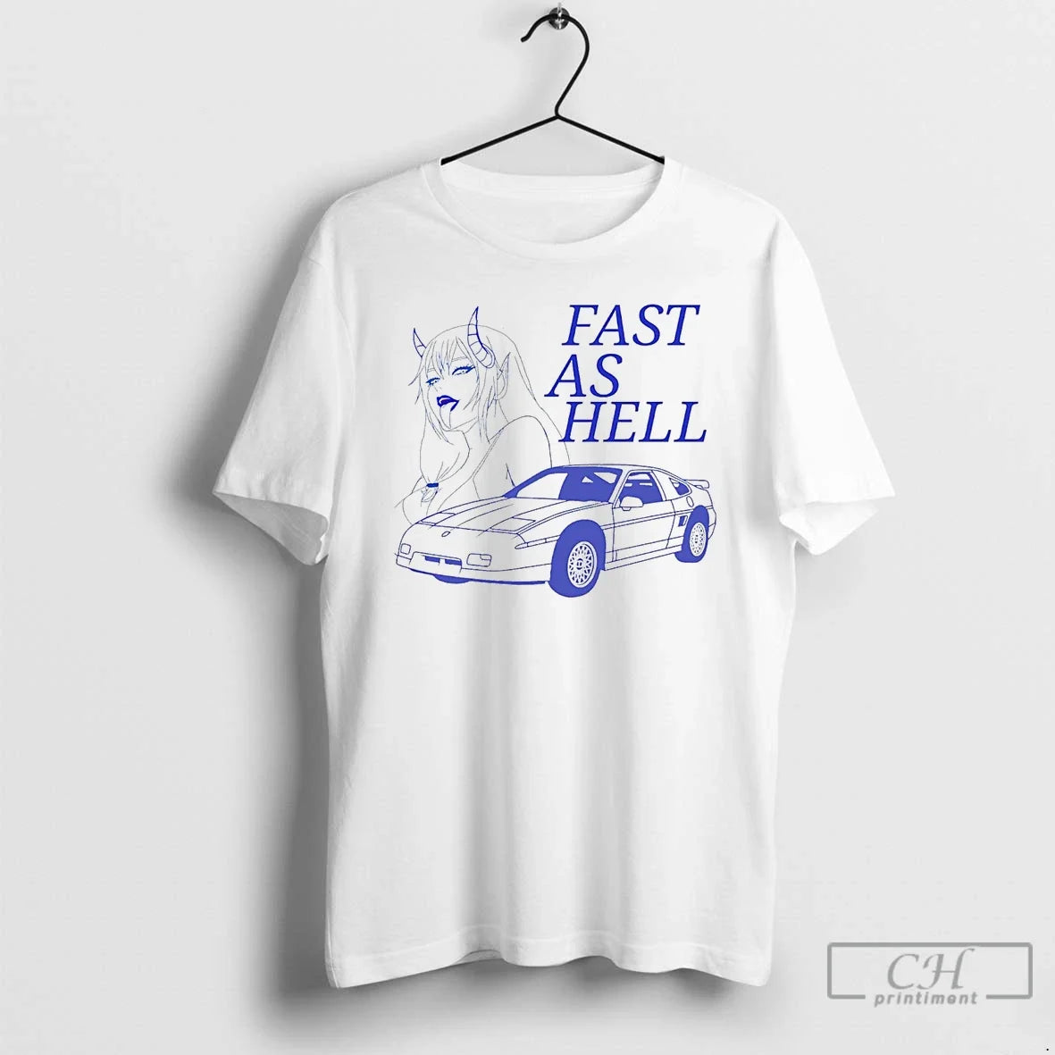 Classic Demon Anime Fast As Hell - Adult & Kids T-Shirts, Sweatshirts & Hoodies apparel design preview 1