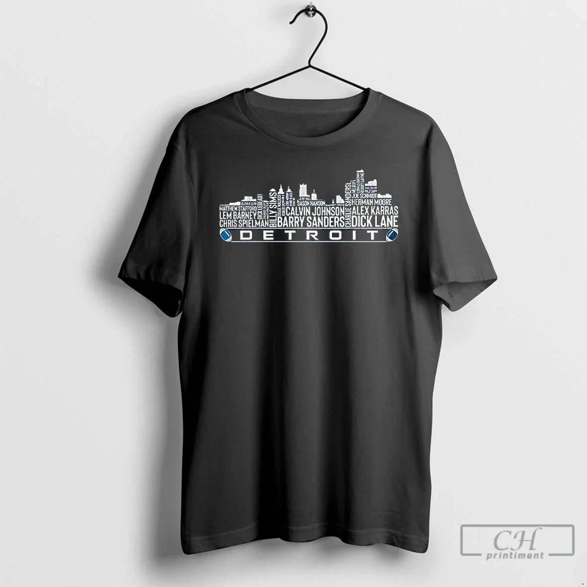 Classic Detroit Lions Football City Skyline Greatest - Adult & Kids T-Shirts, Sweatshirts & Hoodies apparel design preview 1