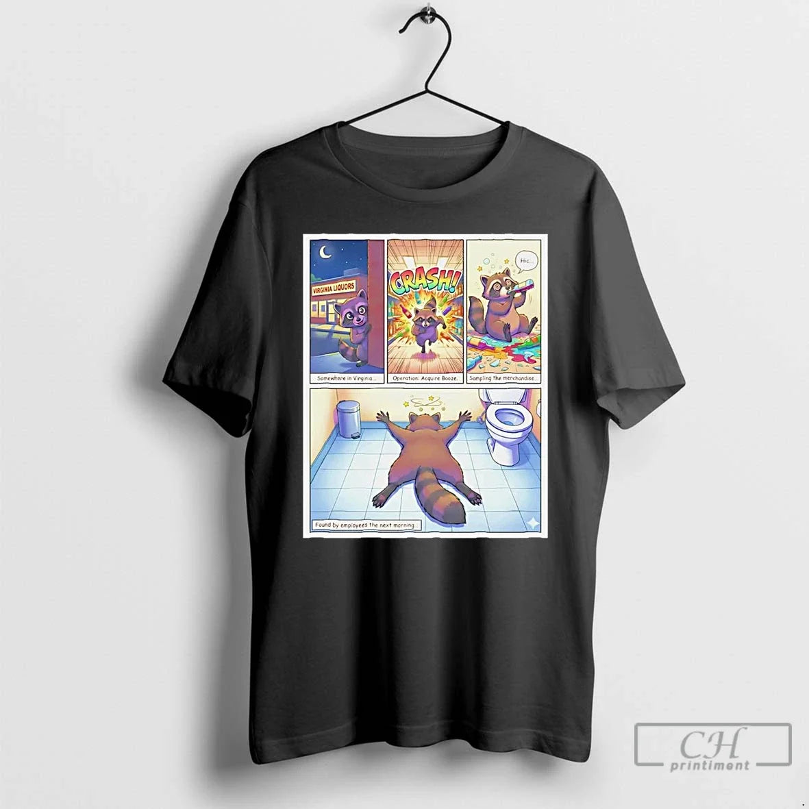 Classic Drunk Raccoon Operation Booze - Adult & Kids T-Shirts, Sweatshirts & Hoodies apparel design preview 1