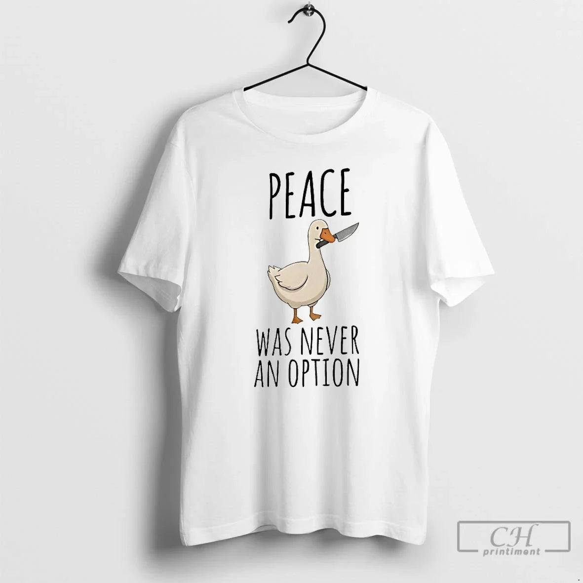Classic Duck Peace Was Never An Option - Adult & Kids T-Shirts, Sweatshirts & Hoodies apparel design preview 1