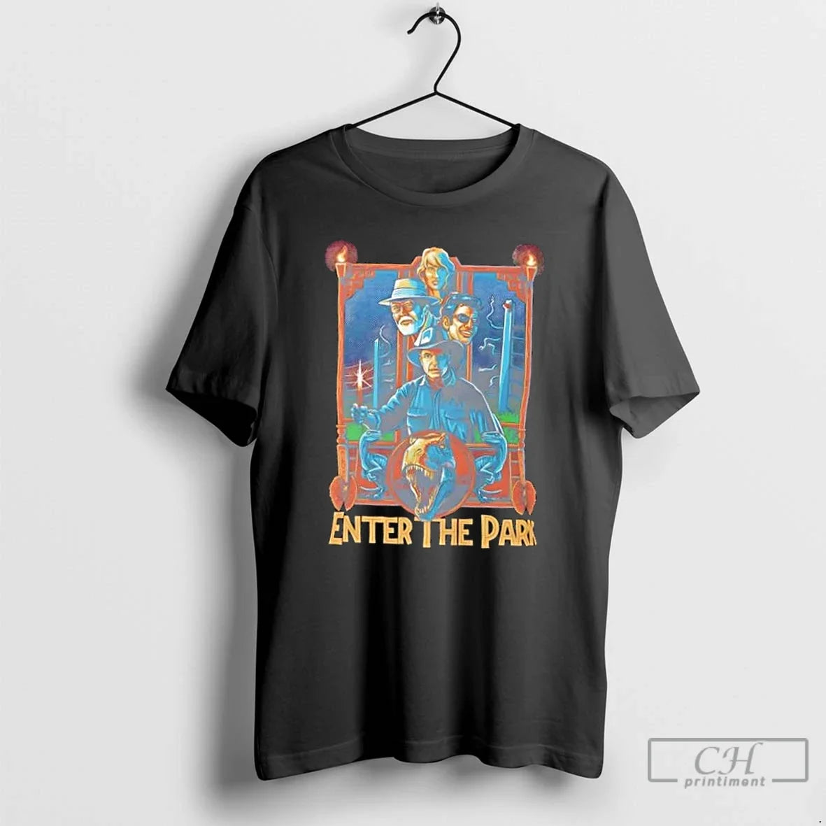 Classic Enter The Park Retro Jurassic Movie - Adult & Kids T-Shirts, Sweatshirts & Hoodies apparel design preview 1