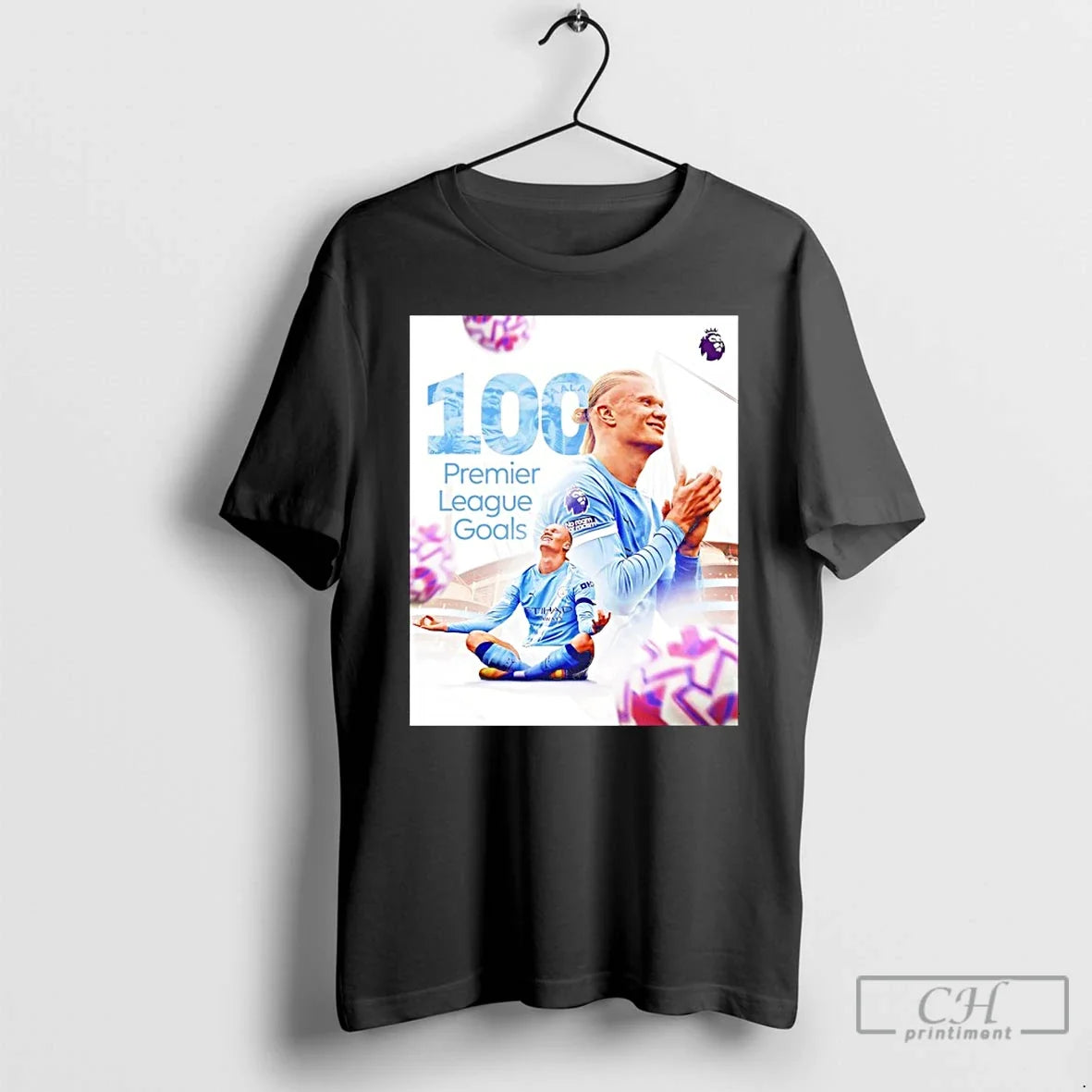 Classic Erling Haalands 100 Premier League Goals - Adult & Kids T-Shirts, Sweatshirts & Hoodies apparel design preview 1