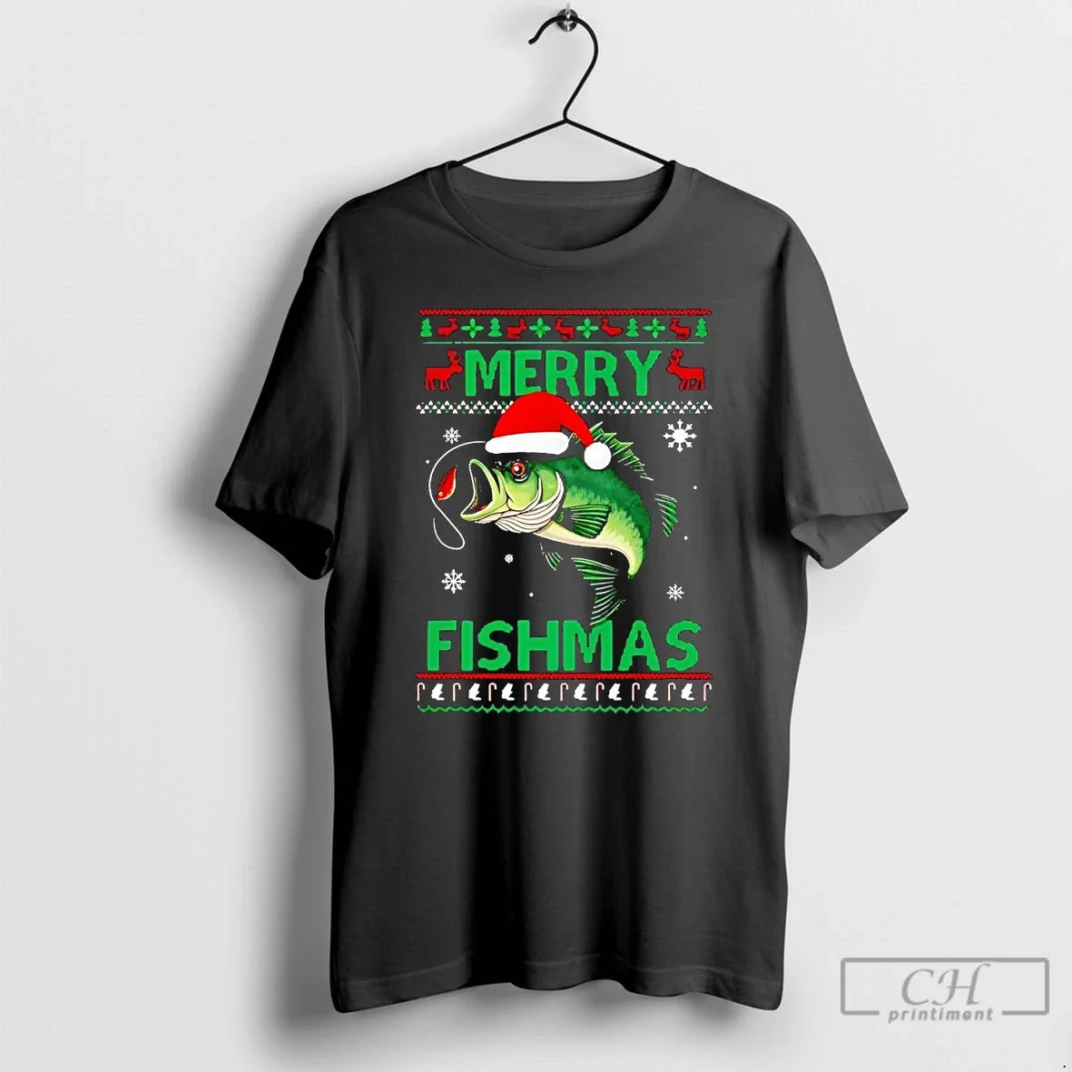 Classic Fishing Merry Fishmas Ugly Christmas - Adult & Kids T-Shirts, Sweatshirts & Hoodies apparel design preview 1
