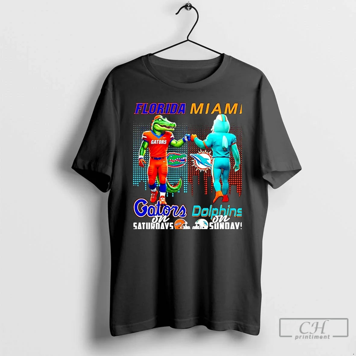 Classic Florida Gators On Saturdays Vs Miami Dolphins - Adult & Kids T-Shirts, Sweatshirts & Hoodies apparel design preview 1