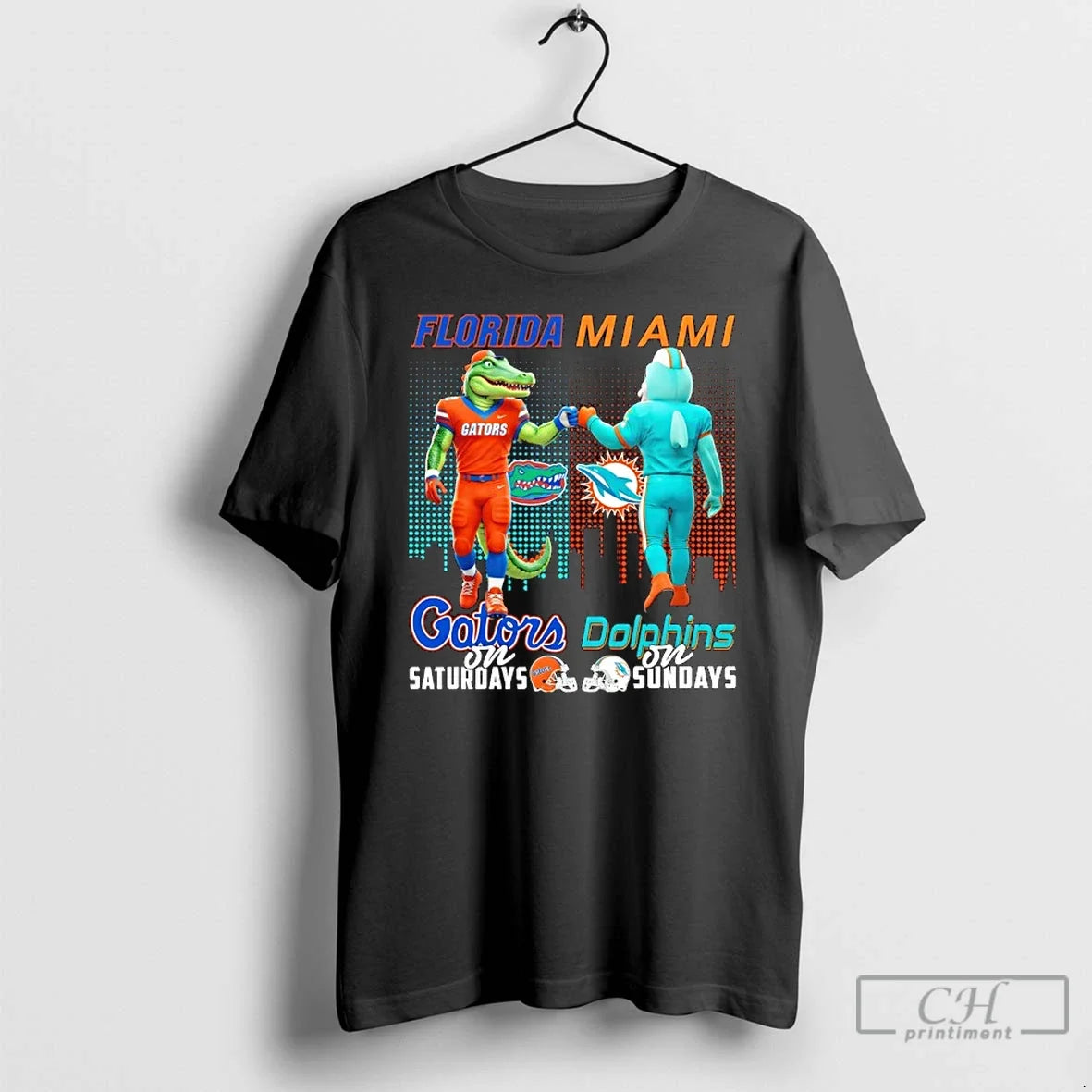 Classic Florida Gators On Saturdays X Miami Dolphins - Adult & Kids T-Shirts, Sweatshirts & Hoodies apparel design preview 1