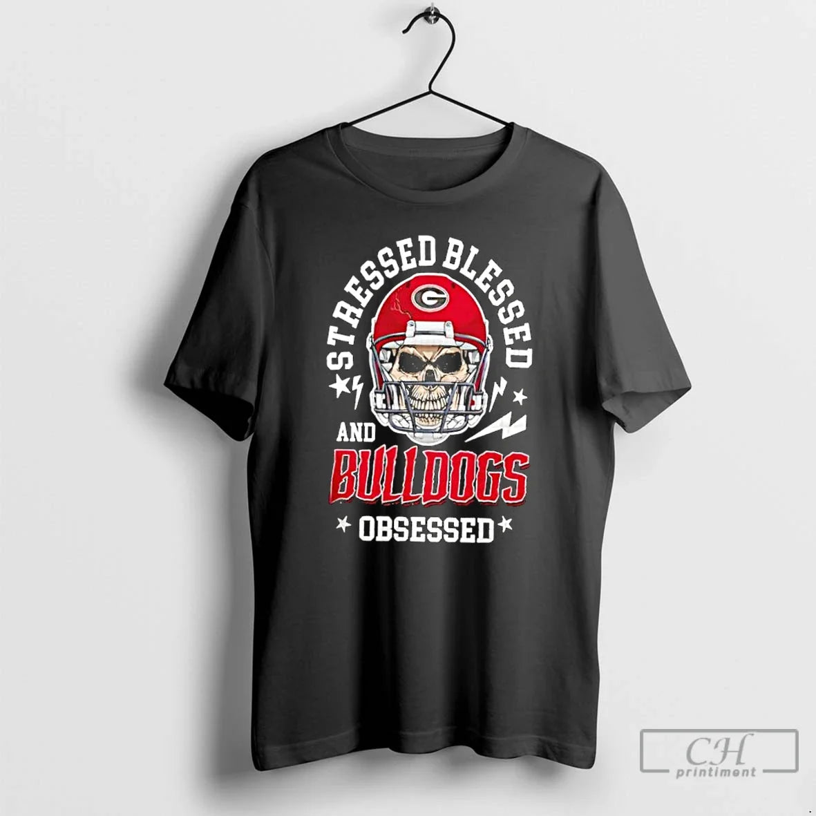 Classic Georgia Bulldogs Ncaa Obsessed Helmet Skull - Adult & Kids T-Shirts, Sweatshirts & Hoodies apparel design preview 1