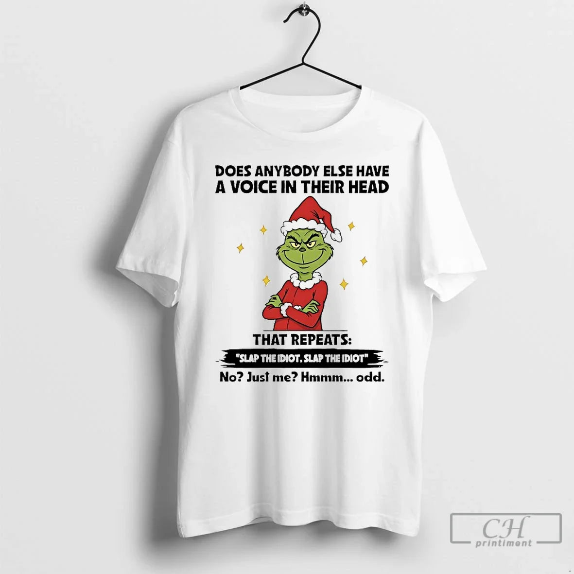 Classic Grinch Does Anybody Else Have A Voice In - Adult & Kids T-Shirts, Sweatshirts & Hoodies apparel design preview 1