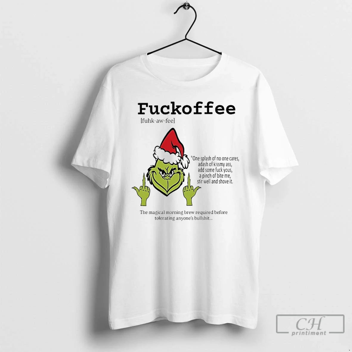 Classic Grinch Fuckoffee Christmas 2025 - Adult & Kids T-Shirts, Sweatshirts & Hoodies apparel design preview 1