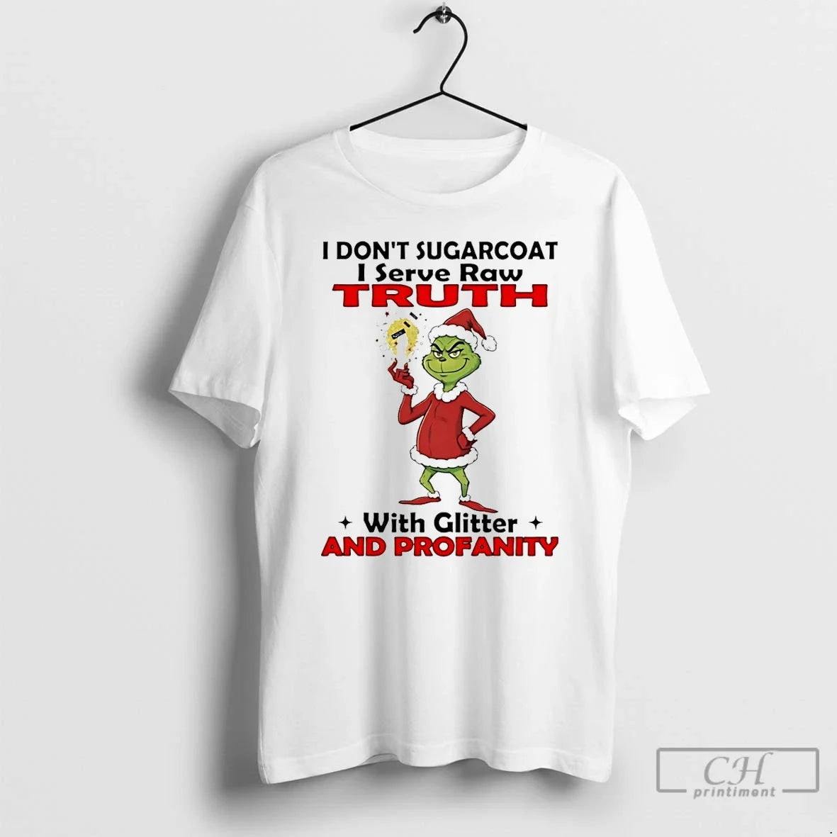 Classic Grinch I Dont Sugarcoat Serve Raw Truth With - Adult & Kids T-Shirts, Sweatshirts & Hoodies apparel design preview 1